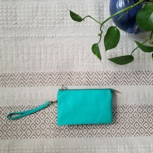Vegan Leather Turquoise Cosmetic Bag